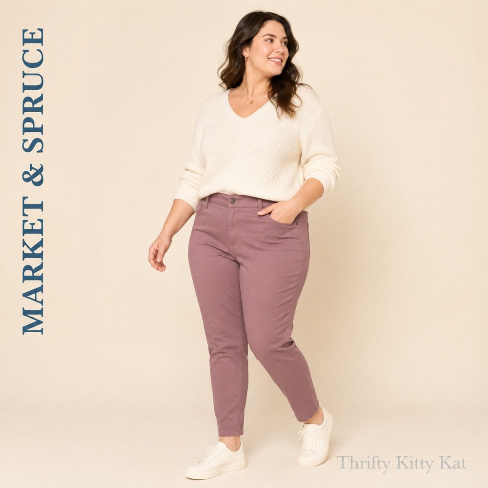 Market Spruce Skinny Ankle Pants Stretch Twill Mauve Stitch Fix NWT Plus 20W
